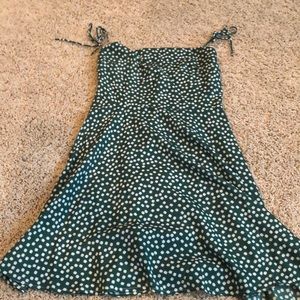green flower flowy thin strap dress (never worn)